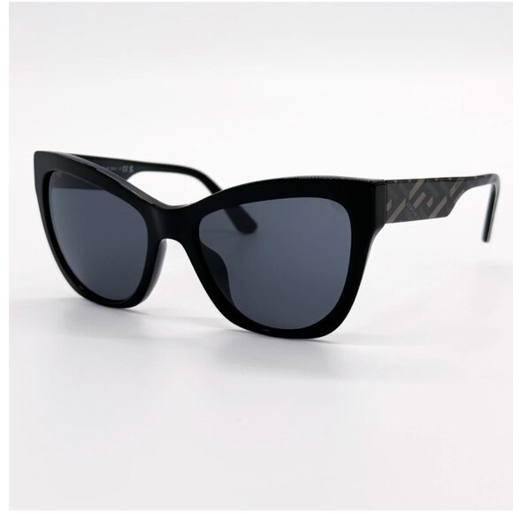 New Versace Greca Logo Cat-Eye Sunglasses Black Dark Grey main image 11